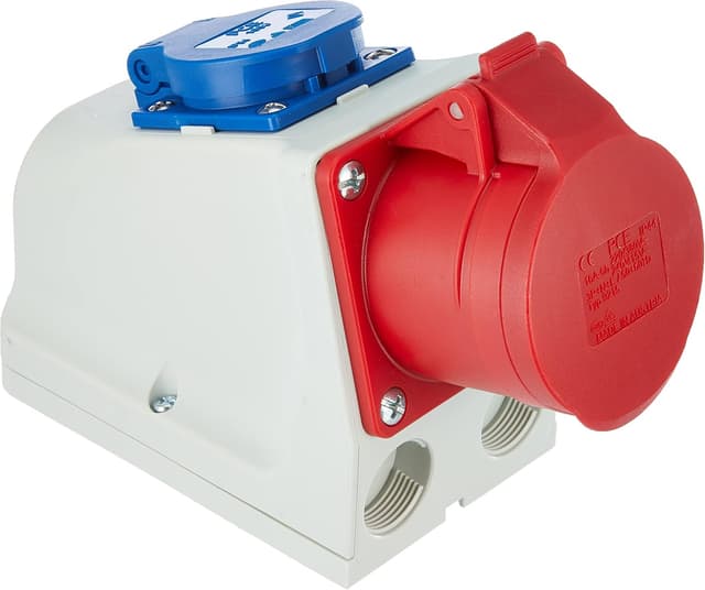 Detalle de Kopp 100400005 CEE Kombiwandsteckdose (5-polig, 16A) für die Wandmontage