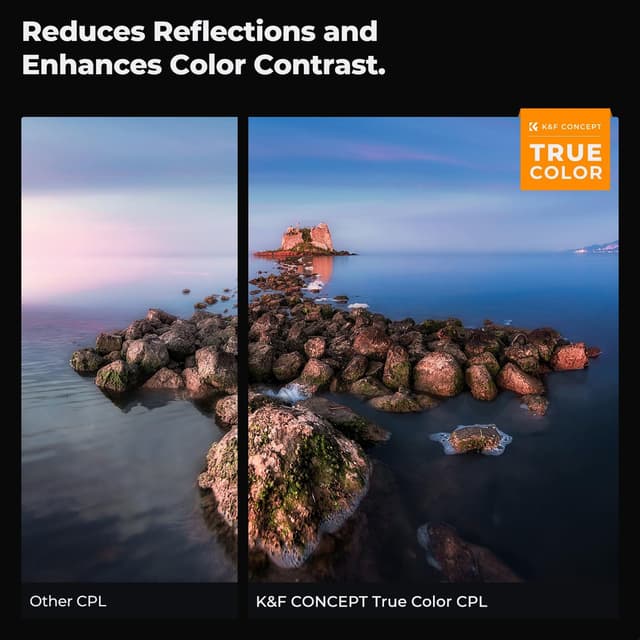 Detalle de K&F CONCEPT 82mm True Color Variable Fader ND2-32 & CPL Nano-X filter (ND/CPL in 1)