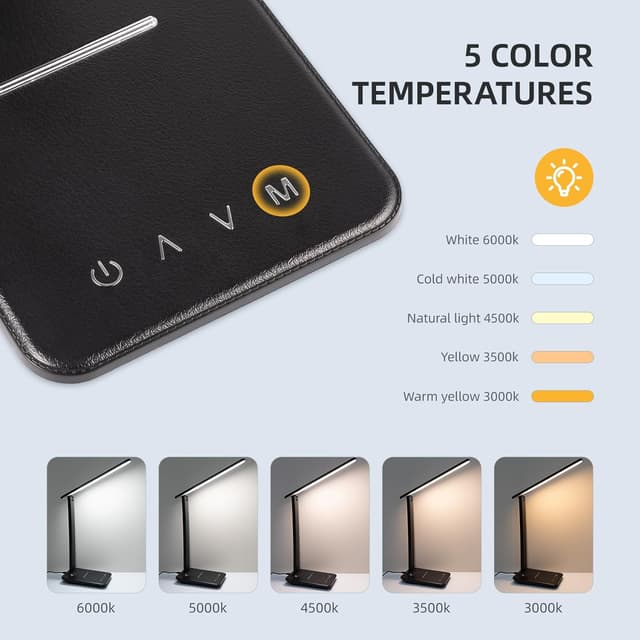 Detalle 2 de Carehabi lámpara de escritorio 5 modos