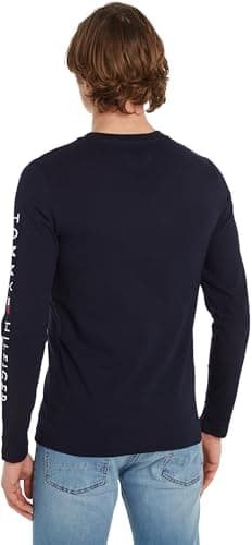 Thumbnail 1 de Tommy Hilfiger Hombre Camiseta Manga Larga 🍃 Logo Algodón Azul