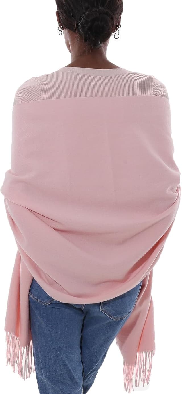 Detalle de Sciarpa Pashmina da donna invernale 200×70 cm: stola elegante per cerimonia e abito da sera