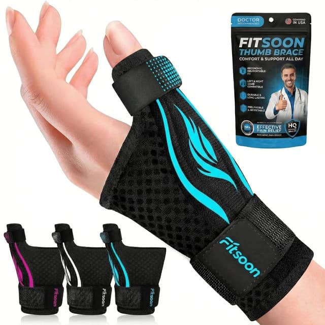 Thumbnail 6 de Fitooson Thumb Wrist Brace (Thumb Spica) for De Quervain’s, Trigger Finger, and more — Rose Pink/Black, S/M