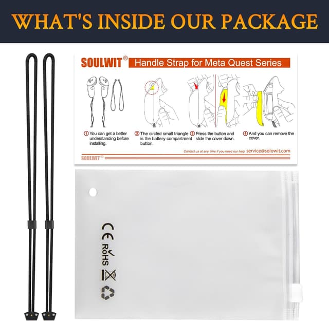 Thumbnail 6 de SOULWIT replacement wrist straps (1 pair) for Quest 3 / Quest 3S – adjustable DIY hand straps, black
