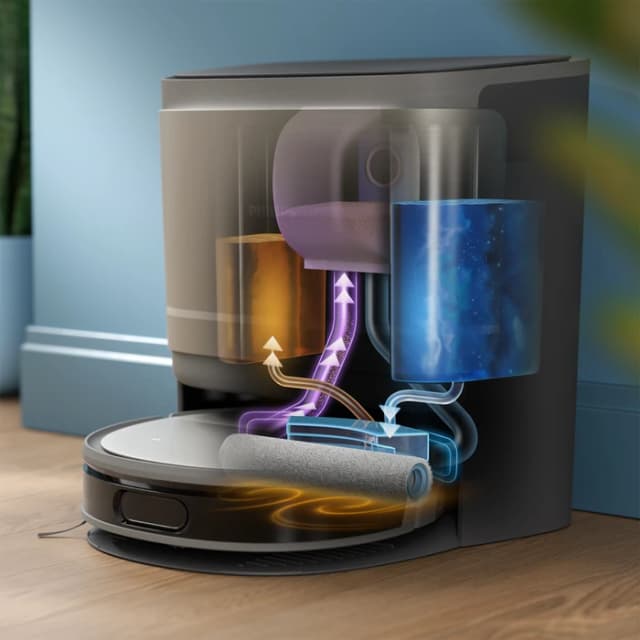 Detalle 2 de Philips HomeRun 9000 Series XU9100/10 Saug- und Wischroboter mit selbstreinigender Wischbürste