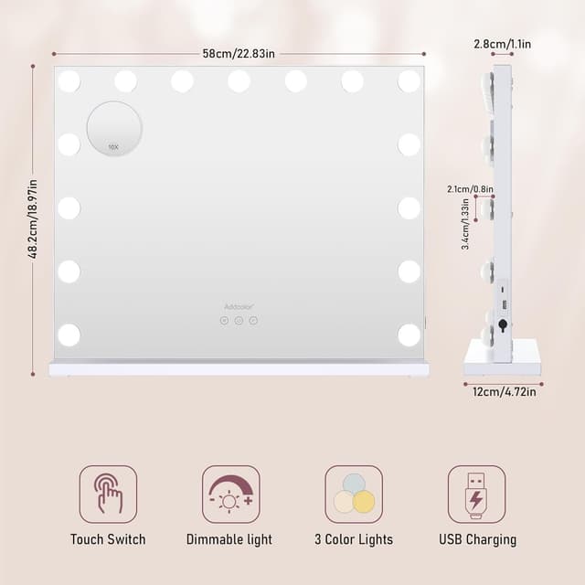 Thumbnail 6 de ADDCOLOR Hollywood Espejo Maquillaje con Luz y USB