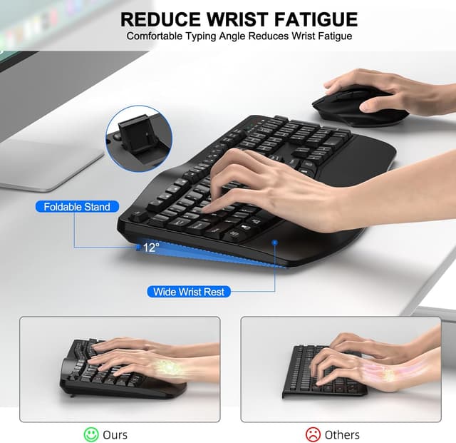 Detalle 1 de Wireless Keyboard and Mouse Combo 2.4G Ergonomic