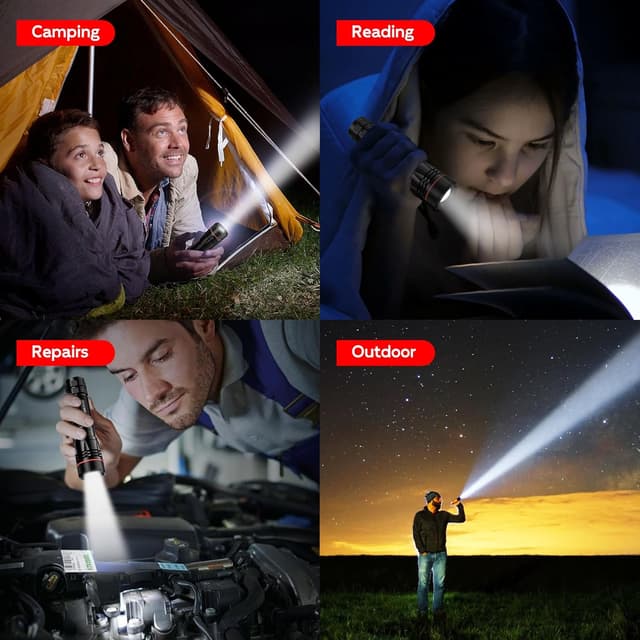 Thumbnail 6 de BUCASA LED-Taschenlampe, aufladbar (bis zu 2000 Lumen), 3 Modi & Zoombar – 2er-Set für Kinder und Outdoor