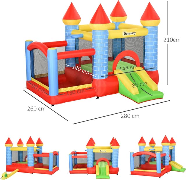 Thumbnail 5 de Outsunny Castillo hinchable 280x260x210 cm