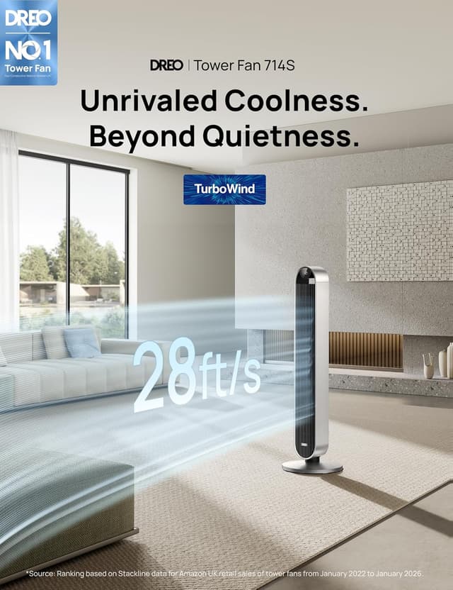 Detalle 2 de Dreo Tower Fan 42 Inch with Remote