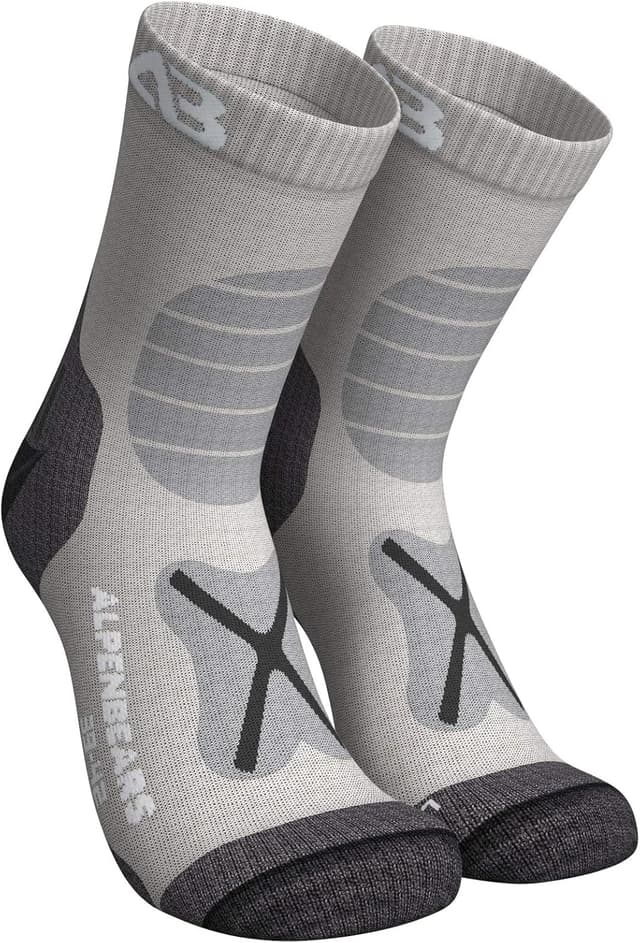 Detalle de Alpen Bears Calze trekking in lana merino premium (2 paia) per donna, uomo e bambino