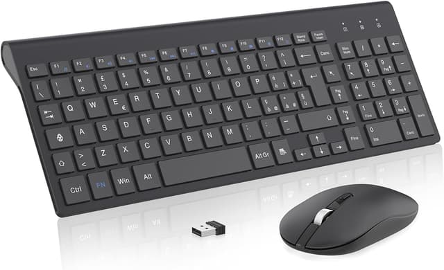Detalle de Cimetech Tastiera e Mouse Wireless 2.4G con layout italiano QWERTY (nero)