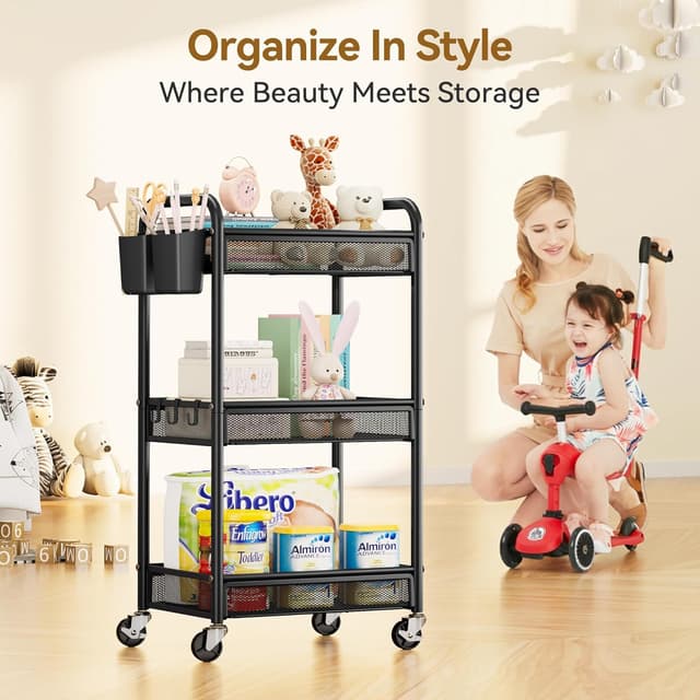 Thumbnail 6 de YASONIC 3 Tier Rolling Cart