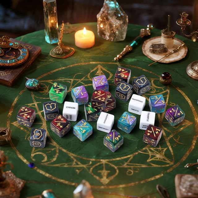 Detalle de QUTHZZHY 68stk MTG-Würfelzähler-Set mit D20-Würfeln und Aufbewahrungstasche – für MTG/TCG Gaming-Zubehör