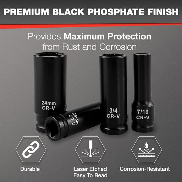 Thumbnail 2 de EACELIY 29pcs 1/2" Impact Socket Set 29pc