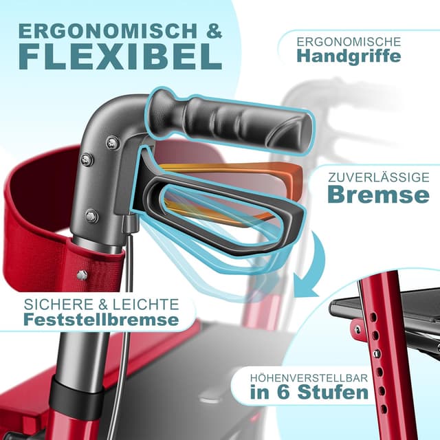 Thumbnail 4 de KESSER Leichtgewicht Rollator faltbar 7,6 kg