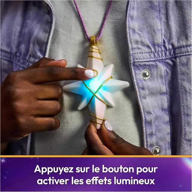 Detalle 2 de Unicorn Academy L’Ecole des Licornes : collier lumineux et bague pailletée Sophia