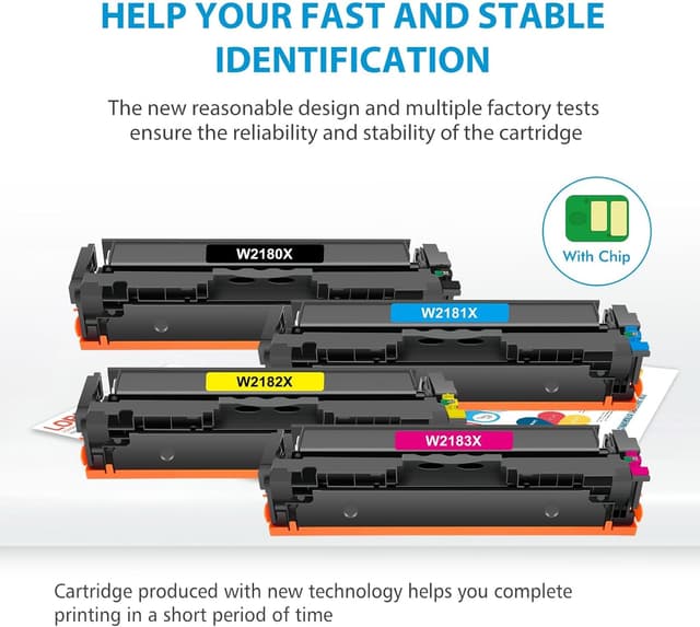 Detalle de Fireink 218X Compatible Toner Cartridges 4-Pack (with Chip) for HP 218A / LaserJet Pro 3201dw & MFP 3301 Series