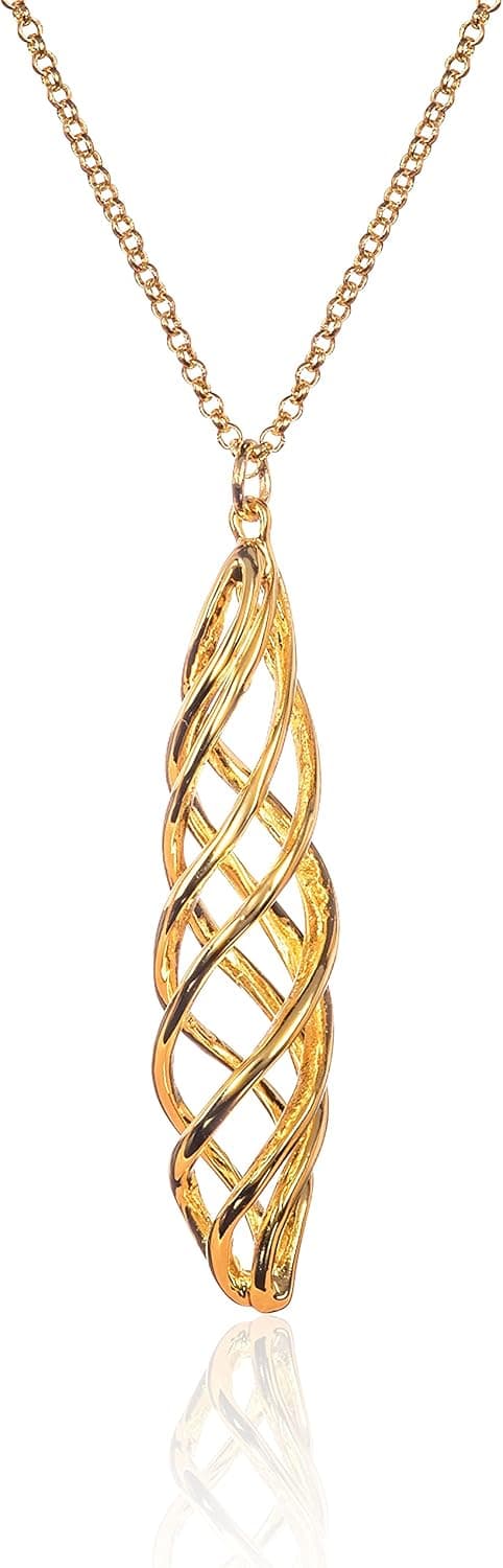 Detalle de Collier long namana pour femme et jeune fille, grand pendentif spirale torsadé