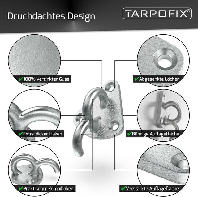 Thumbnail 5 de Tarpofix Dreiloch Planenhaken 10 Stück