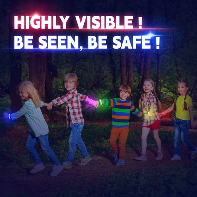 Detalle de KIRALUMI 8 Pack LED Glow Bracelets (Pink) – Light-Up Wristbands for Halloween, Concerts, Festivals & More