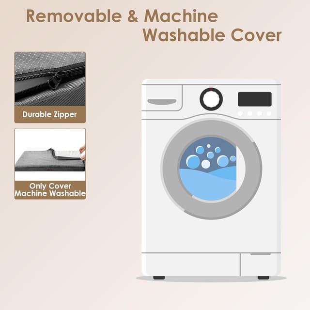 Detalle de EHEYCIGA Orthopedic Dog Bed Large Mattress with Removable Washable Cover (Grey, 91x68x9cm)