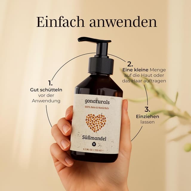 Thumbnail 6 de GoNaturals Natürliches Süßmandelöl 250 ml