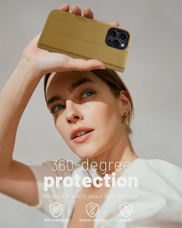 Thumbnail 6 de OCASE iPhone 16 Pro Hülle mit Kartenfach, Standfunktion und RFID-Schutz (PU Leder, Klapphülle) – Kupfer