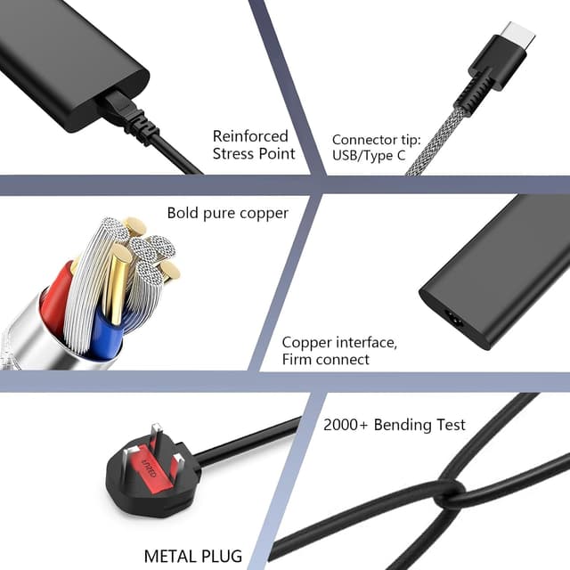 Detalle de 65W USB-C laptop charger for HP