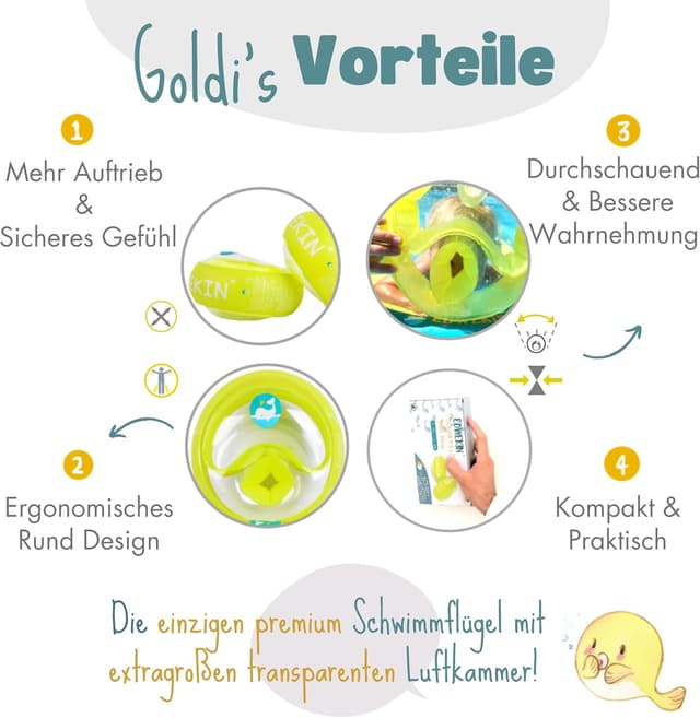 Thumbnail 2 de EDWEKIN Premium Schwimmflügel für Kinder 1–6 Jahre 🏊