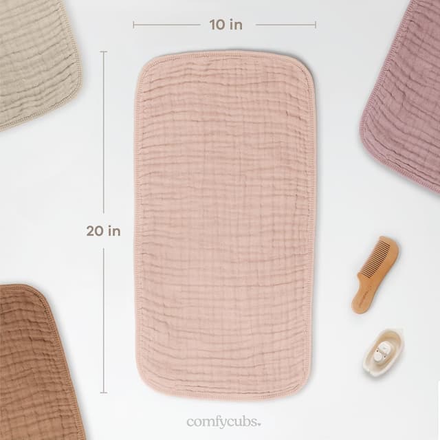 Thumbnail 2 de Comfy Cubs Muslin Burp Cloths 50x25cm
