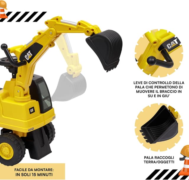 Thumbnail 4 de Baroni Toys Escavatore Cavalcabile CATERPILLAR 30x78x54 cm