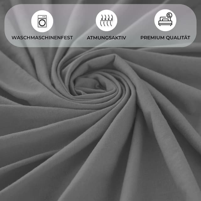 Thumbnail 4 de Buymax Spannbettlaken 180×200 cm Baumwolle Jersey ⛺