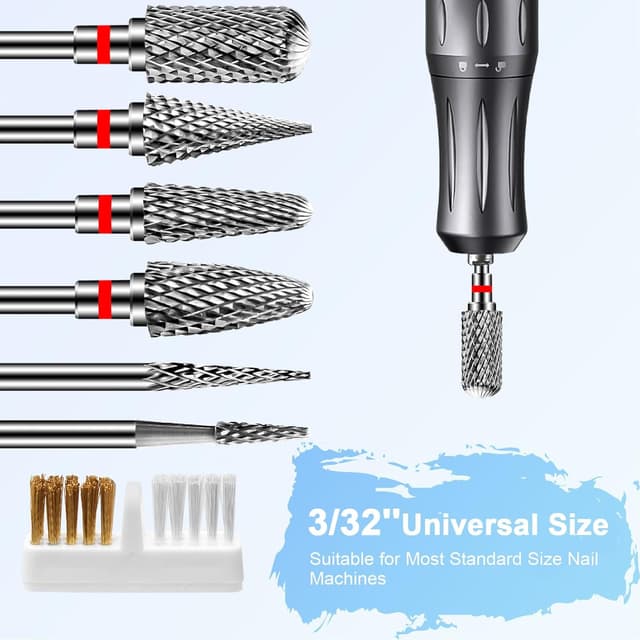 Detalle 2 de CGBE Punte fresa unghie 3/32" kit 6 pezzi