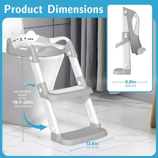 Detalle 2 de Potty Training Toilet Seat with Step 1 adjustable ladder ๐ฝ