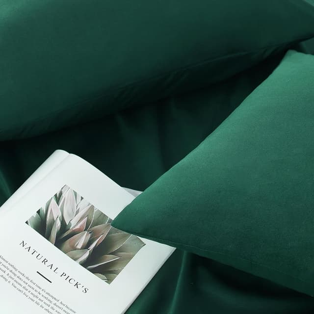 Detalle de Tifschlaf Tifschlaf Pillow Cases (4 Pack) – Emerald Green Brushed Microfibre Pillow Covers, Standard Queen 50x75 cm