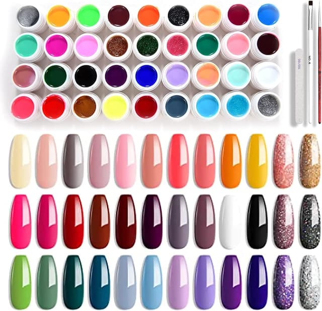 Detalle de UV Nagellack Set – 36 Farben UV Farbgel Set mit Feile & Pinsel für Nail Art