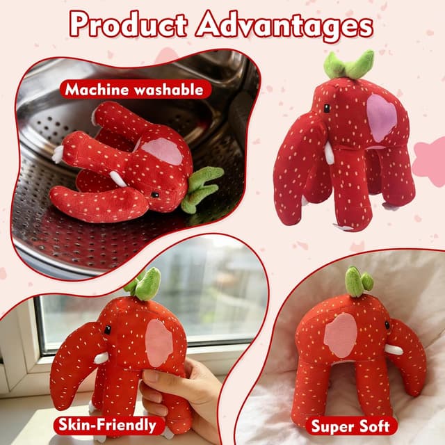 Detalle 1 de Ashloter Strawberry Elephant plush