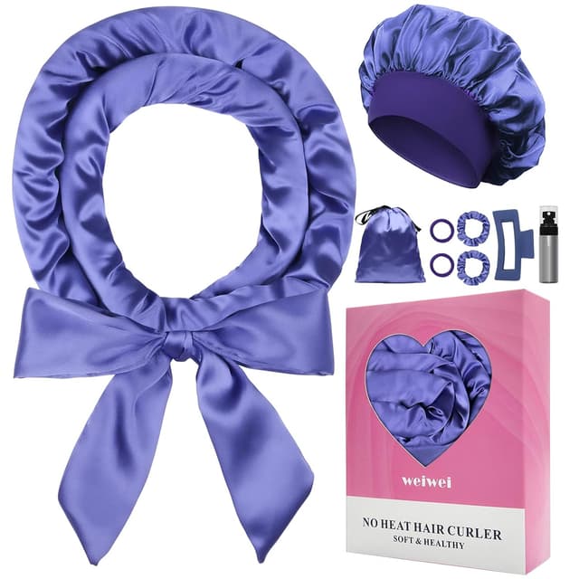 Detalle de weiwei Satin Heatless Overnight Curls: Lockenwickler-Set ohne Hitze (für lange Haare, 9-teilig)