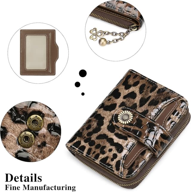 Detalle de SENDEFN Damen Klein-Geldbörse mit RFID-Blocker, Münzfach mit Reißverschluss und Kartenfächern