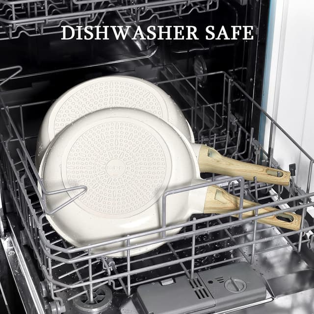 Thumbnail 6 de GiPP 24cm White Granite Non-Stick Skillet Frying Pan with Heat-Resistant Handle (PFOA Free)