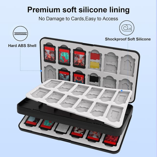 Detalle de iPLYGAM Switch Game Case Organizer (48 Slots) for Nintendo Switch 2/Switch/OLED/Lite