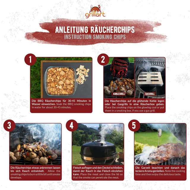 Detalle 2 de grillart Räucherchips Mix 4er XL Set, 4x750 g