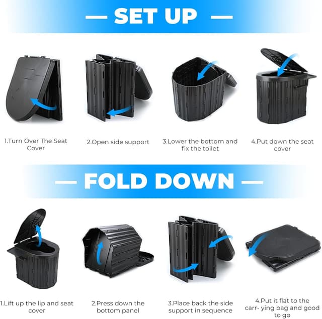 Thumbnail 6 de Portable Toilet Foldable 450 lb capacity 🚽