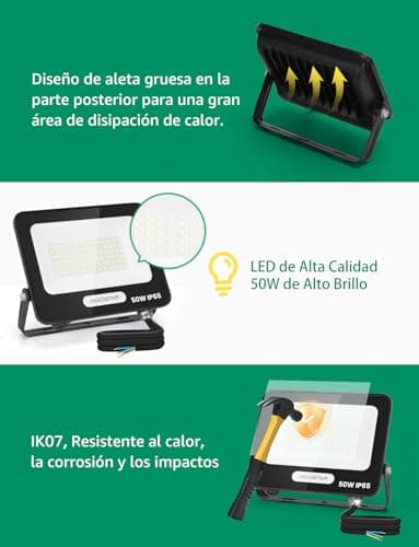 Detalle de Aigostar Foco LED Exterior 50W 4500LM