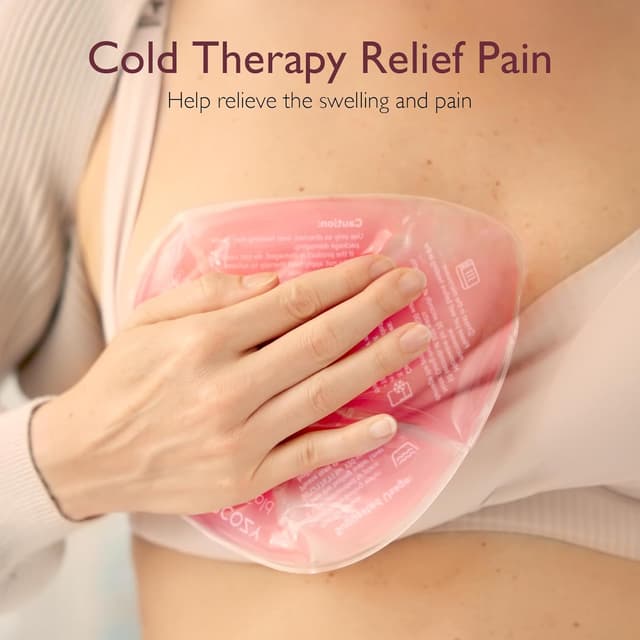 Detalle 2 de Momcozy Larger Breast Therapy Packs (Hot & Cold) with 2 Soft Covers – 2 Pack, Pink