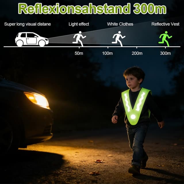 Detalle de AYBUY 2 pezzi giubbotto di sicurezza rifrangente per bambini (alta visibilità)