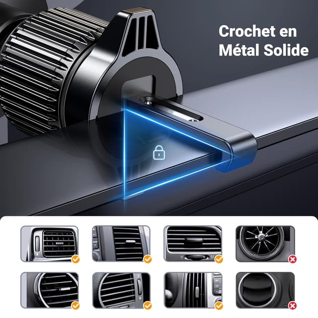 Detalle de UGREEN support téléphone voiture à gravité avec ventilation et bras télescopique (grille d’aération)