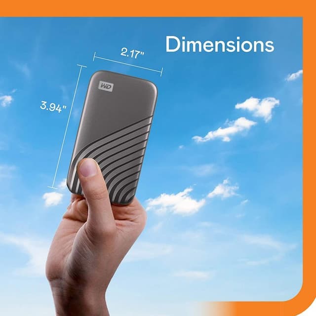 Detalle 2 de SanDisk WD My Passport SSD 1TB USB-C gris: NVMe rápido y cifrado con contraseña