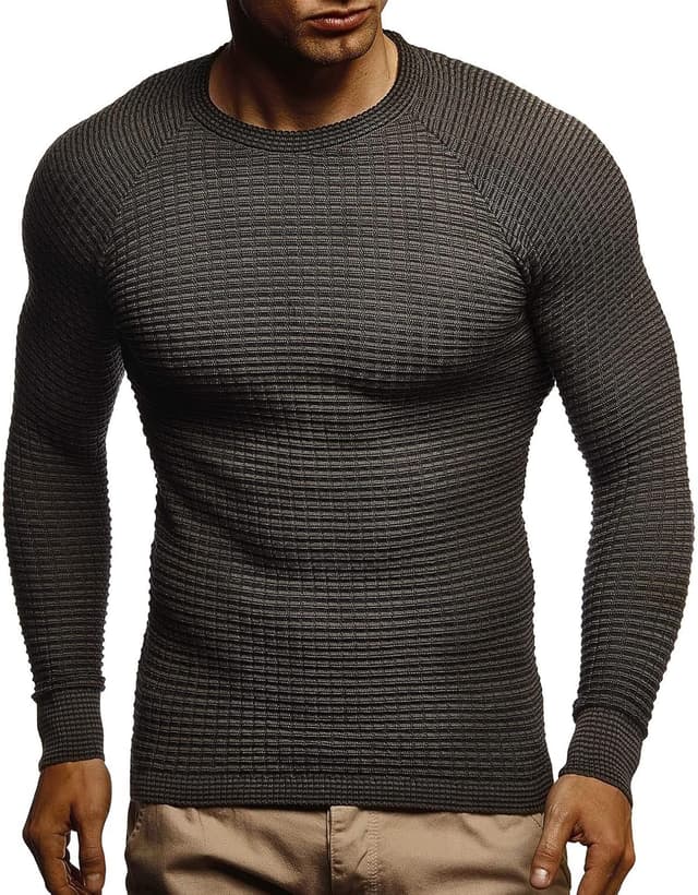 Detalle 2 de Leif Nelson LN20746 pull en tricot col rond à manches longues, coupe slim