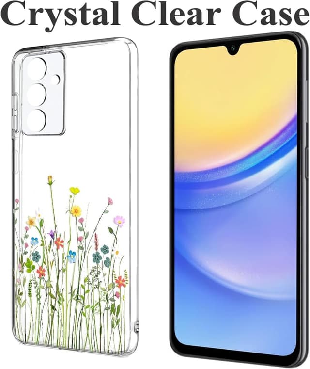 Detalle de Unov clear case for Galaxy A15 – soft TPU protective cover with shock absorption and embossed design